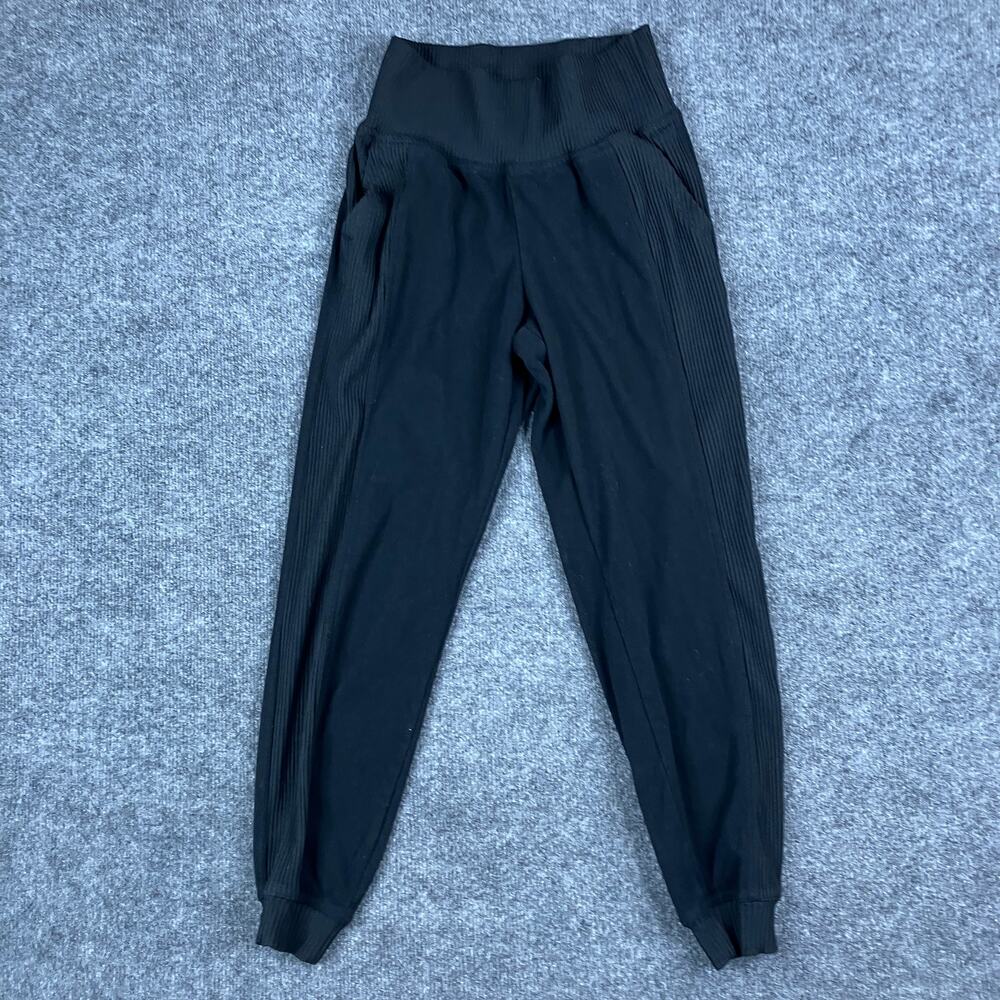Champion Joggers Womens XS Black Ribbed High Rise Lounge Pants Stretch